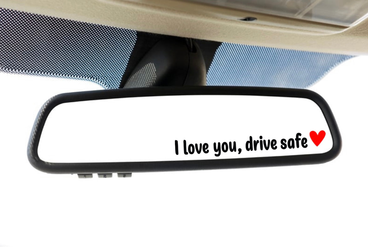 I love you, drive safe Red Love Sticker