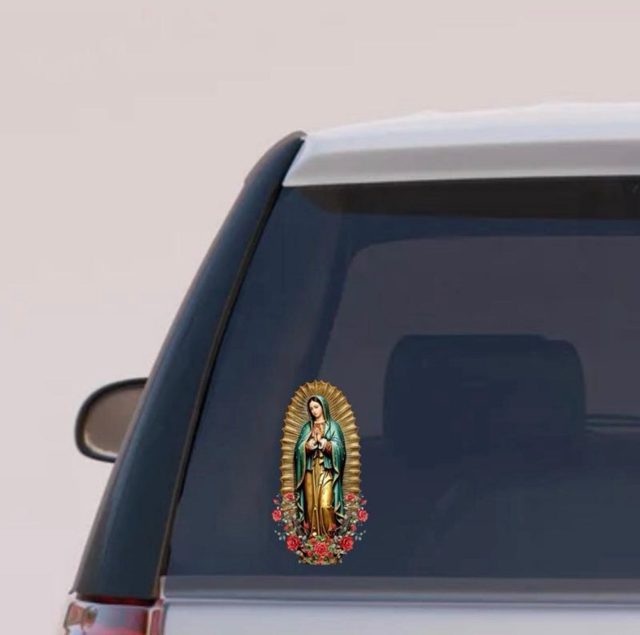 Virgin Mary Inspirational Message Decal Car Sticker - Motivational Design for Vehicle Decoration