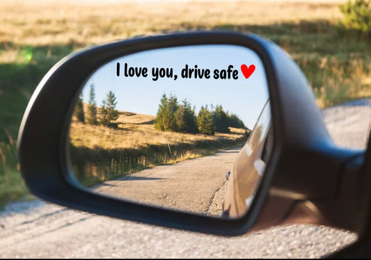 I love you, drive safe Red Love Sticker