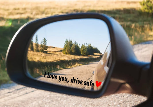 I love you, drive safe Red Love Sticker