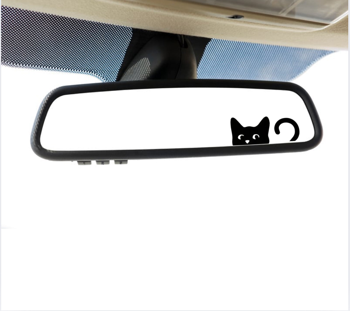 2pcs peeking cat rear mirror car sticker