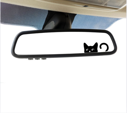 2pcs peeking cat rear mirror car sticker