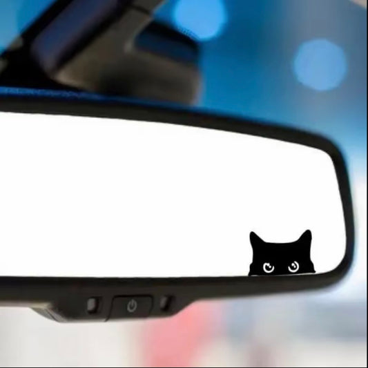 2pcs peeking cat rear mirror car sticker