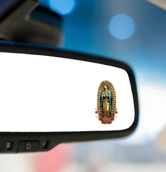 4pcs Religious Rear Mirror Sticker Virgin Mary & San Judas Vinyl Decals for Car Decor